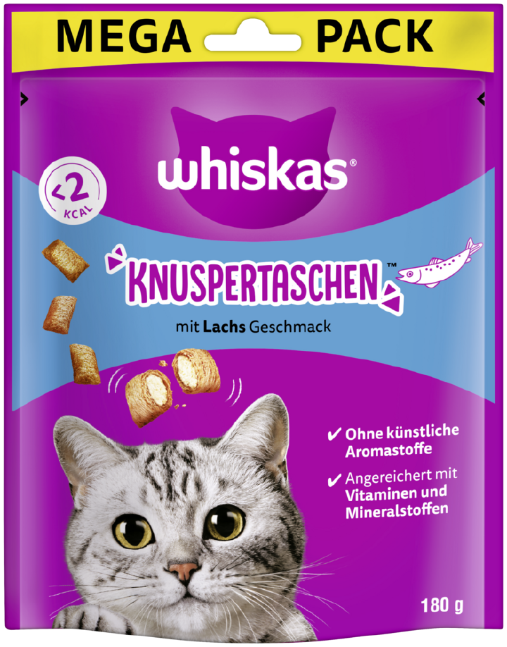 whiskas Katzenleckerli Knuspertaschen mit Lachs